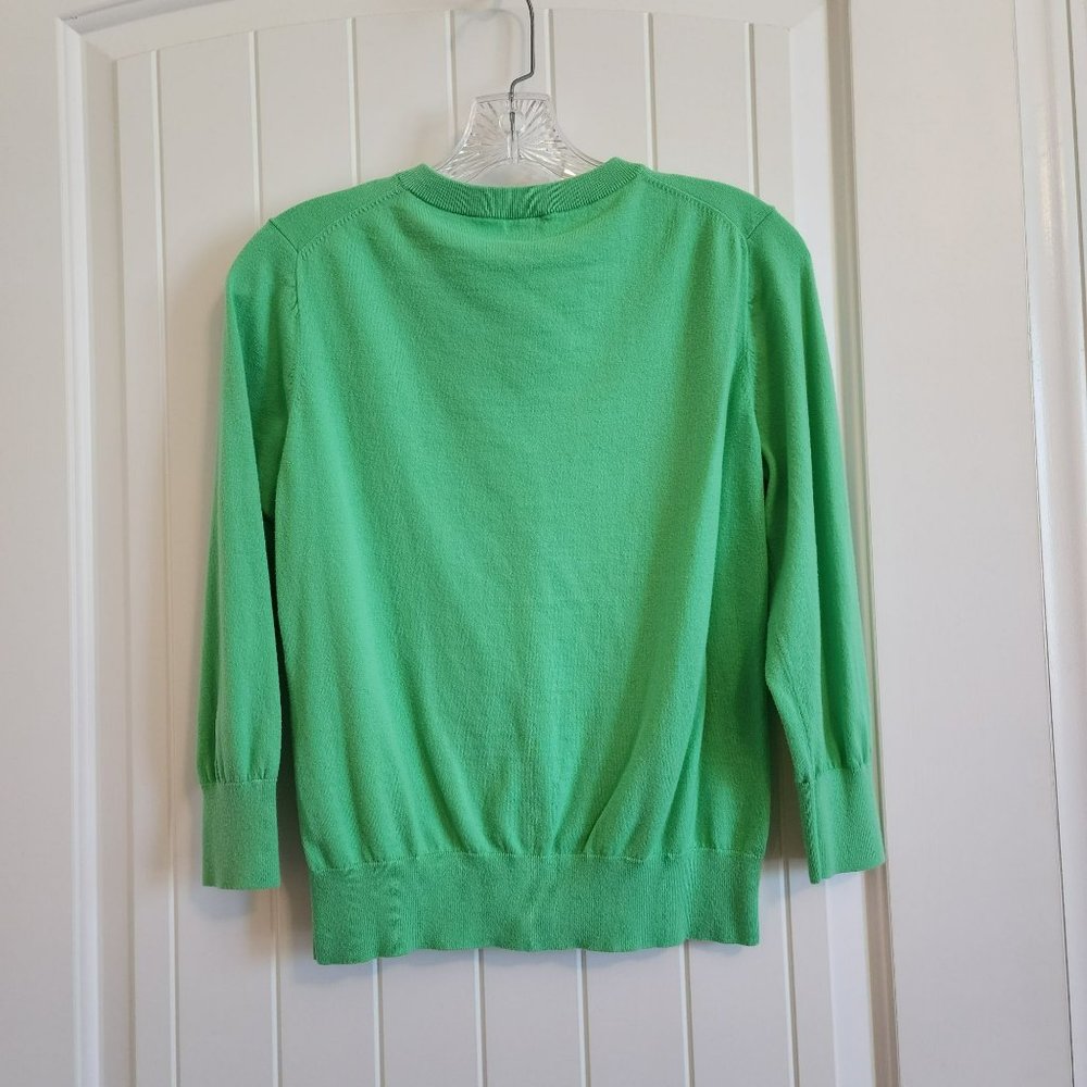 J Crew Clare Cardigan Green Sweater Size Large - Picture 15 of 15